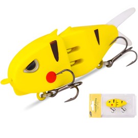 Smooth Glide Baits – Mini Fishing Lures for Bass Fishing, Freshwater & Saltwater, Realistic Swimbait with Dual Hooks, for Trout, Crappie, Walleye, Salmon (Yellow)