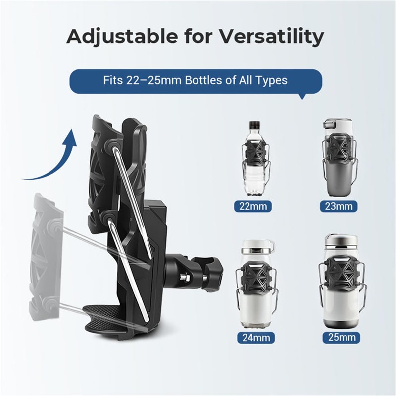 Adjustable Bike & Motorcycle Drink Holder – Rotating Handlebar Cup