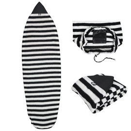 XUXIAKE Surfboard Sock Cover - Knit Protective Board Bag (Shortboard, Longboard, and Hybrid) Size 6'6, White