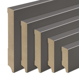 REESE Skirting Boards Dark Grey MDF Film Leipzig Profile 120 mm - 1 Piece / 2.3 running metre
