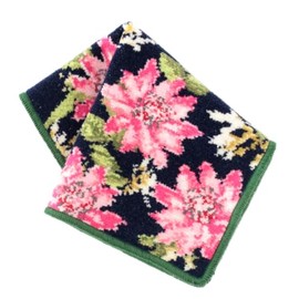Wedgwood 000468-0003-01 Chenille Woven Handkerchief, Pink Lotus, Wanderlust Collection, Navy, Women's, Chenille, Approx. 9.8 inches (25 cm), navy
