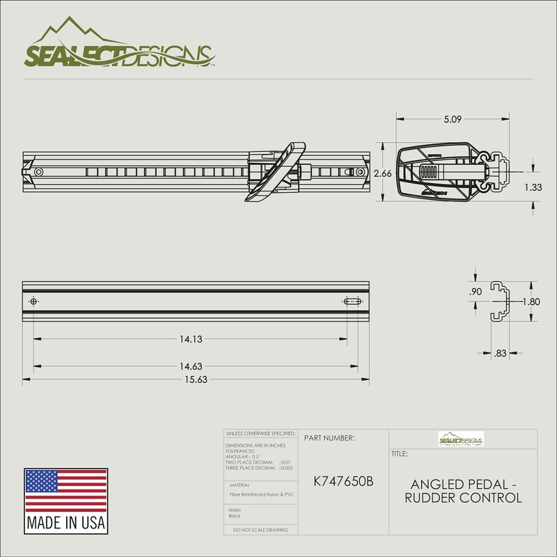 Sea-Lect Designs Angled Pedal Rudder Control Footbrace