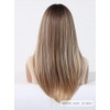 Peluca Sintética Elegant Blonde Wig 150% With Bangs Straight Layered