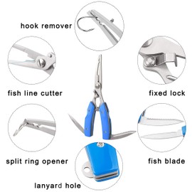 DIY Unpainted Crankbaits Blank Fishing Minnow Lure Kit with Fishing Pliers Scissors, Treble Hooks Split Rings Eye Stickers, Fishing Lure Sticker 3D Eyes DIY Fishing Tackle (321PCS)