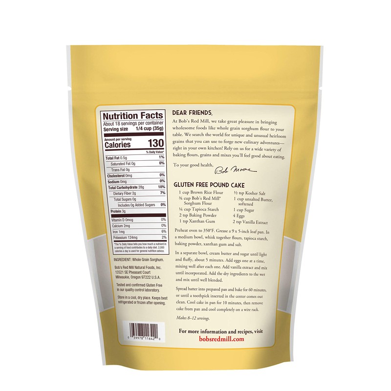 Bob's Red Mill Sorghum Flour, 22oz (Pack of 1) -