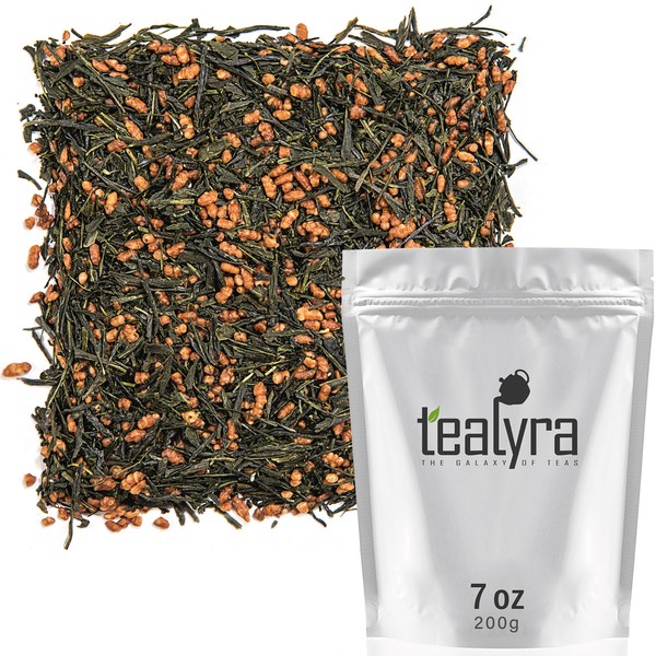 Tealyra - Gen Mai Cha Supreme - Japanese Loose Leaf Tea - Genmaicha Green Tea with Brown Roasted Rice - Caffeine Level Low - 200g (7-ounce)