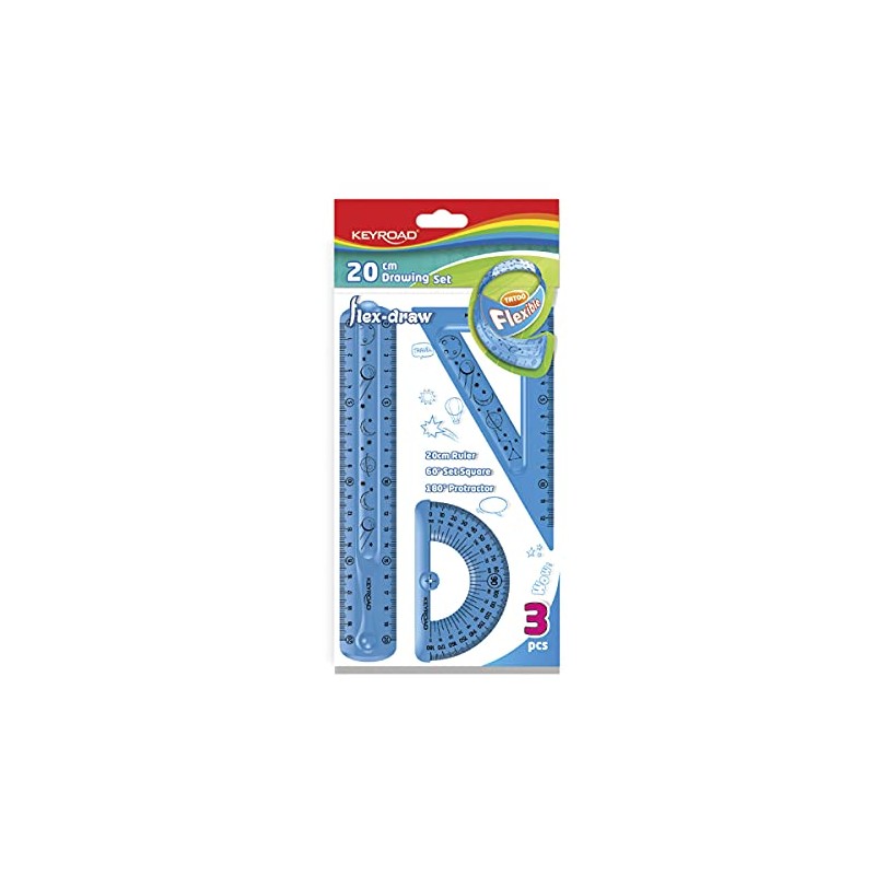 KEYROAD Geometry Set Flexible/Flex-Draw with Graphic/Maths Set 3 Pieces: 1