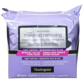 Neutrogena Makeup Remover Cleansing Face Wipes, Night Calming Facial Wipes, 50 Count