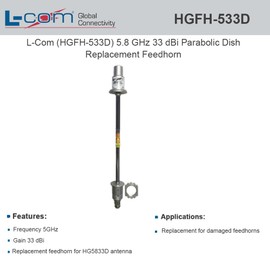 L-com (HGFH-533D) 5.8 GHz 33 dBi Parabolic Dish Replacement Feedhorn