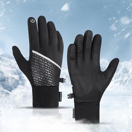Winter Touch Screen Windproof Gloves - Color: Black, Size: M
