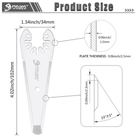 PAYA TOOLS 3" Tapered Universal Sealant Cutter,Oscillating Multi Tool Hook Knife Blade for Removing Deep Penetrating Adhesives, Caulking, Silicone (5-Pack)
