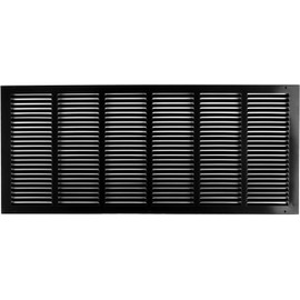HVAC Premium 30'' x 20'' [Duct Opening] Flat Stamped Steel Return Air Grille - Sidewall and Ceiling - HVAC Vent Duct Cover - Black [Outer Dimensions: 31.75''w X 21.75''h]