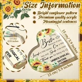 Spiareal Friends Gifts for Women Friendship Bestie Plaque Thanksgiving Christmas Best Flower Sister Birthday Thank You Gift for Female Acrylic Friendship(Charming Style)