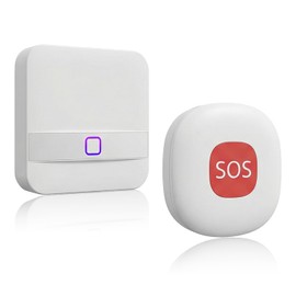 Hualleko Call Bell, Nursing Bell, For Elderly, Nurse Call, For Home Use, Wireless, Long Distance, 498.1 ft (150 m), IP65 Waterproof, Nursing Buzzer, Emergency Button, SOS Alarm, Call Button, For Home
