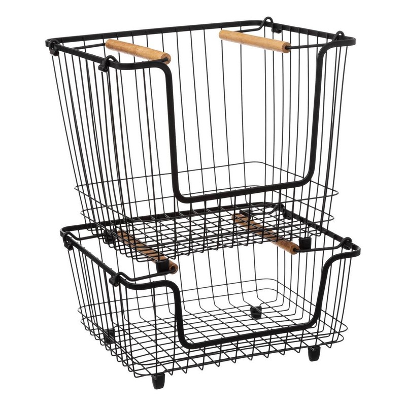 5five - Stackable Metal Basket "Blackwood" Medium Format