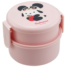 Skater ONWR1AG-A Antibacterial Bento Box, Pochacco Headpiece, Sanrio, 16.9 fl oz (500 ml), 2-Tier, Round, Made in Japan