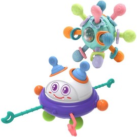 KAXANPI Baby Sensory Teething Toys, Baby Rattle Chew Montessori Toys for Infant Newborn Boys Girls 0 3 6 9 12 18 Months, Toddler Educational Learning Toy Gift for 1 One Year Old