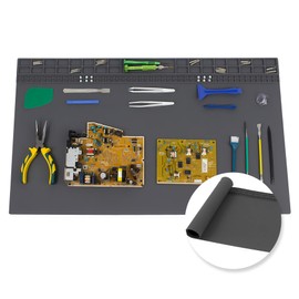 Extra Large Soldering Mat, 27.6''x15.7'' Oversized 932°F Heat Resistant Silicone Workbench Mat, Large Repair Mat for Electronics Phone Laptop Repair, BGA Soldering Gun Iron (Grey)