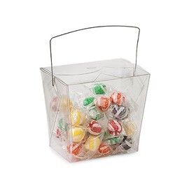 Pack Of 6, X-Large Clear Translucent Pet Take Out Boxes W/Metal Handles 5.5 X 4 X 5" Great For Baskets, Soaps & Wrapped Food
