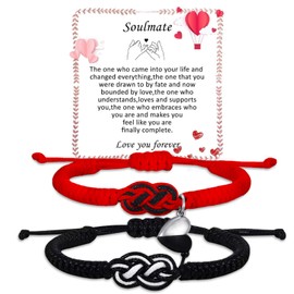 Matching Bracelet for Couples Anniversary for Him and Her Long Distance Bracelets,Bracelet for Boyfriend Soulmate Girlfriend Boyfriend Girlfriend,Gifts for Women Men Him Her(Soulmate)