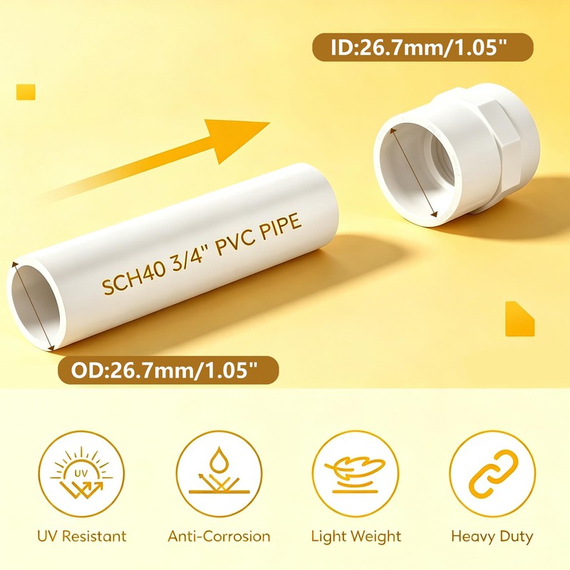 3/4" PVC Female Adapter – SCH40 Socket x NPT Female,