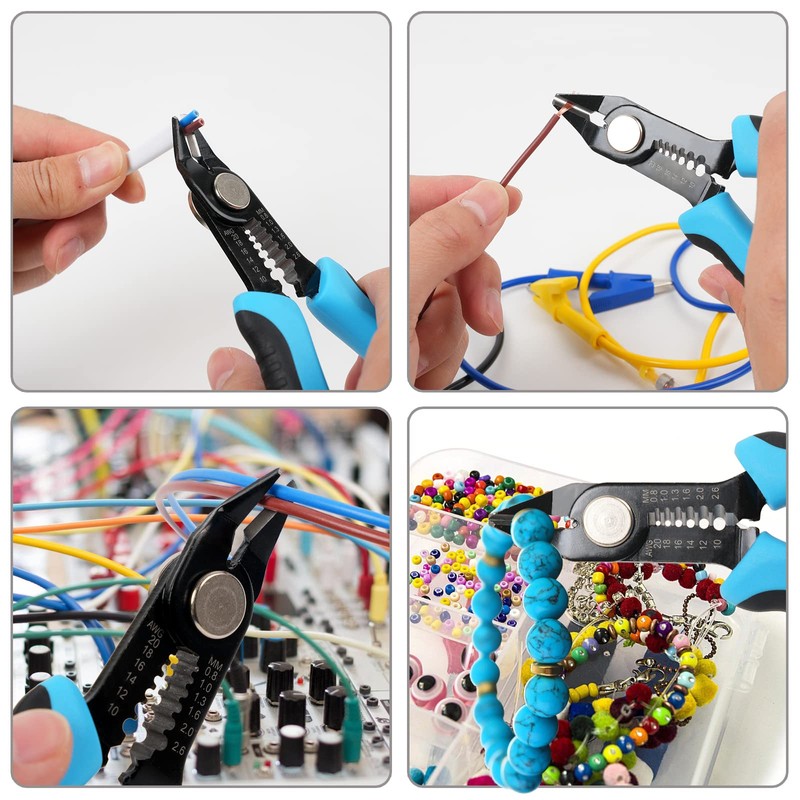 WGGE Wire Cutters Precision Flush Pliers with Supplementary Stripping, Cutting