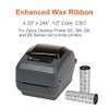 10 Rolls Desktop Thermal Transfer Ribbons -Enhanced Wax, 4.33" x