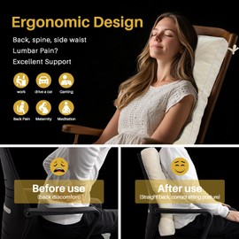 YZ HOME Rocking Chair Cushion, Set of Thicken Seat & Back Chair Cushions with Memory Foam, Non-Slip Chair Pad with Ties for for Indoor&Outdoor Rocker, Beige, 22x17x5/17x17x5