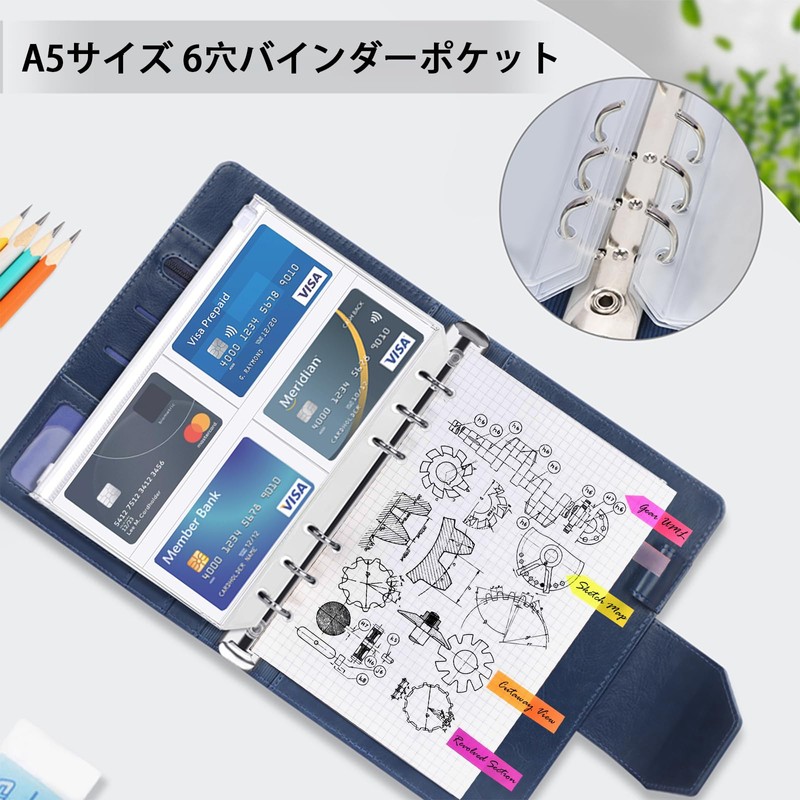AQTAQ A5 Refill Paper Set, 6 Hole Paper, A5 Notepad