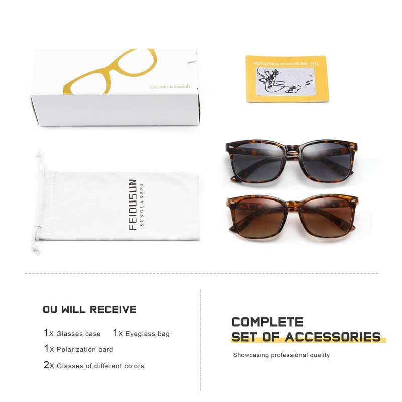 FEIDUSUN Polarized Sunglasses for Women and Men Classic Trendy Sun