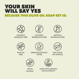 Skin Said Yes Olive Oil Soaps Bars (Set of 8)| Bar Soap Natural, Olive Oil Soap Bar, Organic Bar Soap, Vegan Soap Bars, All Natural Bar Soap for Women