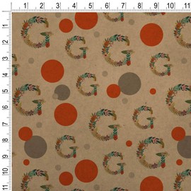 GRAPHICS & MORE Letter G Floral Monogram Initial Premium Kraft Gift Wrap Wrapping Paper Roll