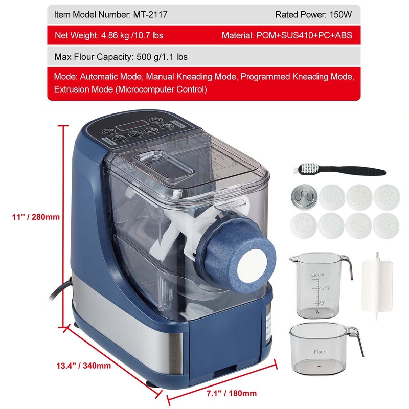 Happybuy Electric Pasta Maker, 150W Automatic Noodle Machine with 8