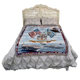 Pure Country Weavers PCW - US Navy Blanket Master Chief - Gift Military Tapestry Throw Woven from Cotton - Made in The USA (72x54)