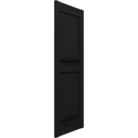 Ekena Millwork Lifetime Vinyl LP2S14X06300BL Standard Two Equal Panel Vinyls, Raised Panel Vinyl Shutters, w/Installation Shutter-Lok's & Matching Screws (Per Pair), 14.75"W x 63"H, Black