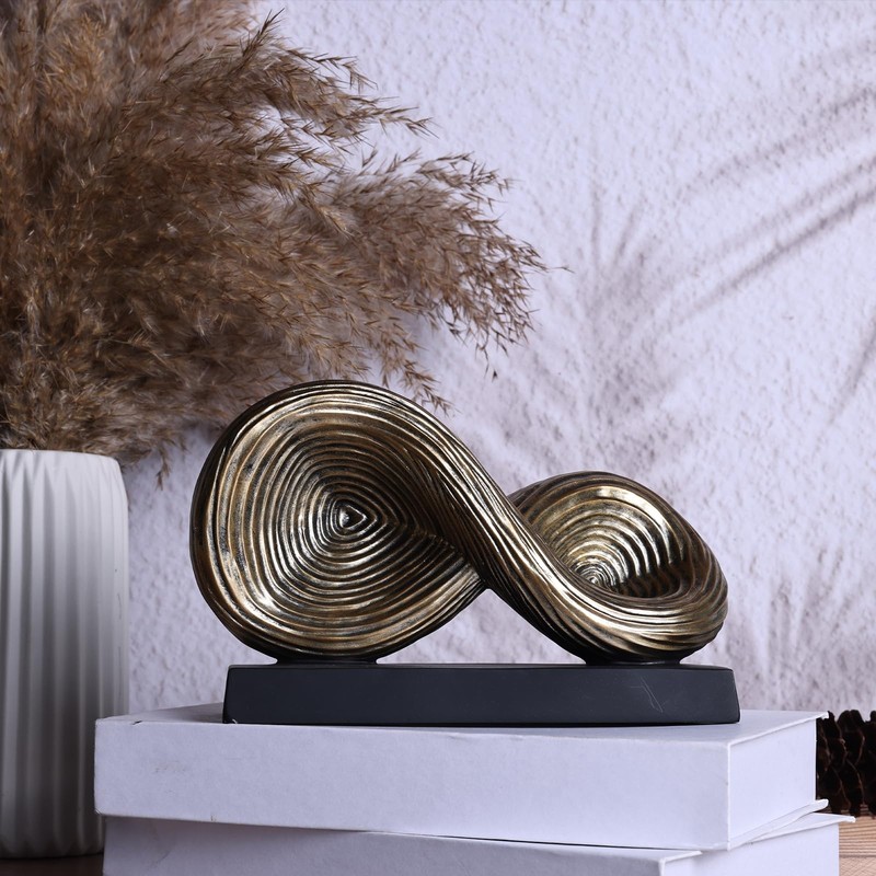 5.5‘’ Infinity Knot Sculpture - Abstract Decorative Object, Modern Infinity