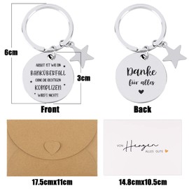 COLOFALLA Leaving Gift Colleague Keyring for Colleague Gift for Leaving Job Change Friendship Gift Lucky Charm for Birthday Christmas Retirement, b