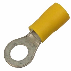 PICO Wiring Accessories 1906KT Vinyl-Insulated Ring Terminal - 1/4" Stud, 12-10 AWG (Yellow), 12-Pack