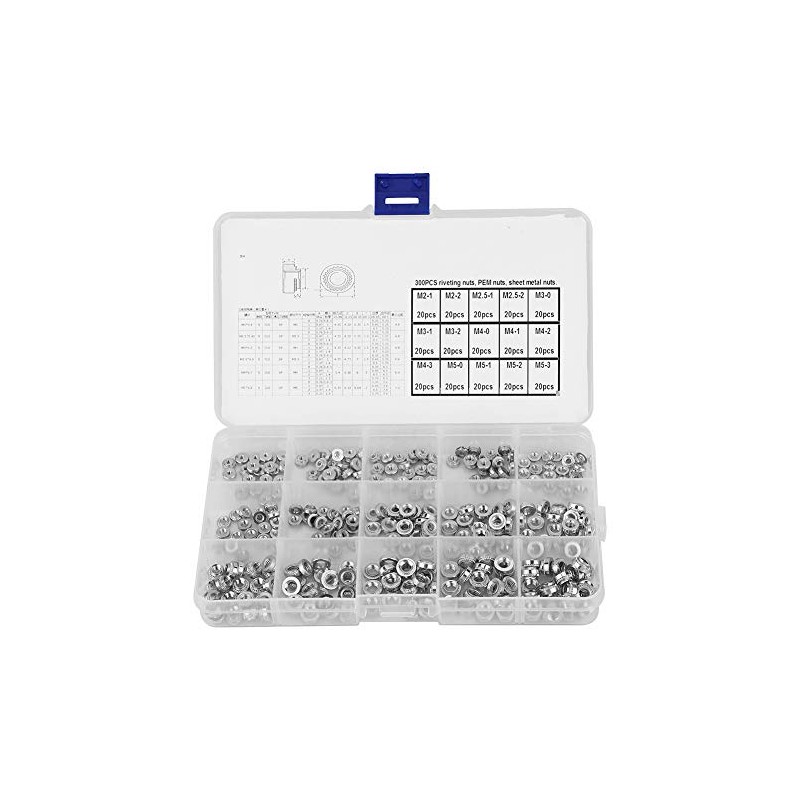300 Pieces PEM Nuts Rivet Nuts Assortment Kit Rivet Nut
