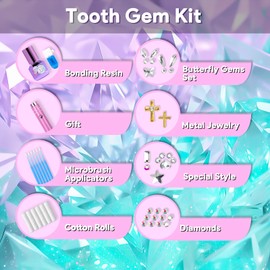 Luretrap DIY Tooth gem kit with GIue,30 Pieces Crystals,Crystal GIue Jewelry Starter kit