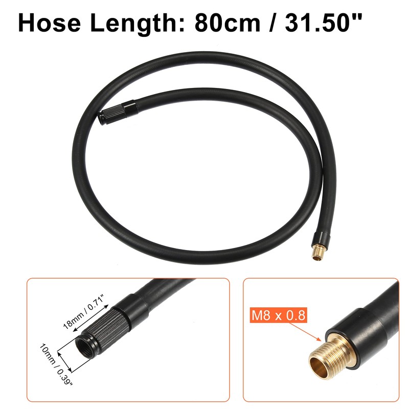 QUARKZMAN Car Tyre Inflator Extension Hose 80 cm Lining Adapter