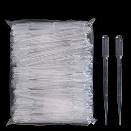 Pack of 100 3 ml Transfer Pipettes, Measuring Pipette, Reusable Pipettes, Disposable Pipettes, Translucent Pipettes, Dropper Plastic for Essential Oils, Scientific Laboratories, Acrylic Paints