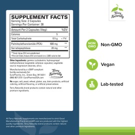 Terry Naturally Pea Healthy Inflammation Response - Joint Health Support - Exercise Performance & Post-Workout Support - Contains No Dairy, Gluten, or Soy - 60 Capsules (30 Servings)