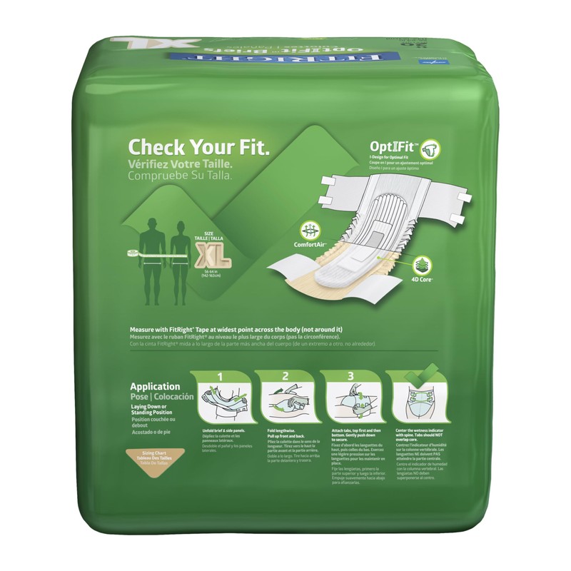 FitRight Adult Diapers, Extra Heavy Absorbency, XL (Waist Size 56in-64in),