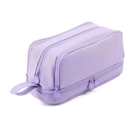 XFSRG School Pencil Case Large Capacity Pencil Case 4 Compartments Girls Pencil Case Organizer Durable Pencil Case for School and Office, purple, Pencil Cases