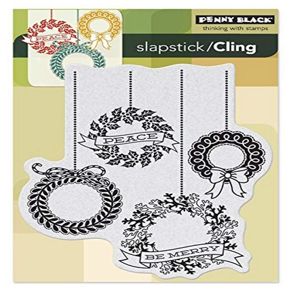 Penny Black Wreath Celebration Slapstick/Cling Stamps
