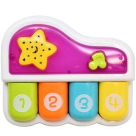 WEofferwhatYOUwant Baby Piano – Interactive Musical Toy for Babies 6+ Months with Lights Lullabies and 4 Play Modes, BPA-Free Portable Keyboard with Auto Shutoff Night Star Projector Gift for Toddlers
