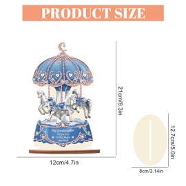 DCIDBEI DIY Diamond Painting Blue Ornament Carousel 12 x 21 cm 5D Diamond Painting Table Decoration Diamond Painting Table Decoration Ornaments Gifts Embroidery for Beginners Home Gift Decoration for