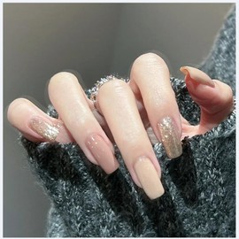 MISS MUMU Nail Tips, 24 Pieces, Long Nail Tips, Spring & Summer, Simple, Cute, Fashionable, Popular, Nail Seal, Bride Nails, Glossy, False Nails, Coming of Age Ceremonies, Weddings, School Entrance