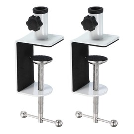 PATIKIL 0.49" Hole Dia. Desk Clamp, 2 Pcs Aluminum Alloy Universal Adjustable C-Clamp Mount Holder for Microphone Mic Arm Table Lamp, White
